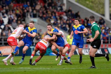 St. Helens takımından Curtis Sironen, Betfred Challenge Kupası çeyrek final maçı St Helens vs Warrington Wolves 'a karşı, St Helens, St Helens, İngiltere, 14.