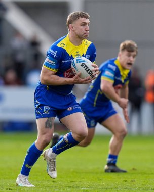 Warrington Wolves takımından Sam Powell, Betfred Challenge Kupası çeyrek final maçında St Helens 'a karşı Warrington Wolves, St Helens, Birleşik Krallık, 14 Nisan 202