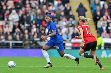 Chelsea Women 'dan Kadeisha Buchanan, Adobe Women' s FA Cup Yarı-Final karşılaşmasında Manchester United Women - Chelsea FC Women - Leigh Spor Köyü, Leigh, İngiltere, 14 Nisan 202