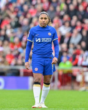 Chelsea Women 'dan Catarina Macario, Manchester United Women - Chelsea FC Women - Leigh Sports Village, Leigh, İngiltere, 14 Nisan 202 Adobe Women yarı final karşılaşmasında