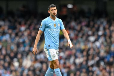 Manchester City 'den Matheus Nunes, Premier League maçı sırasında Manchester City, Manchester Stadyumu' nda Luton Town 'a karşı, 13 Nisan 202