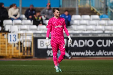 Blackpool takımından Daniel Grimshaw 13 Nisan 202 'de Brunton Park, Carlisle, İngiltere' de Carlisle United ile Blackpool maçında karşılaştı.
