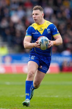 Warrington Wolves takımından George Williams, Betfred Challenge Kupası çeyrek final maçında St Helens vs Warrington Wolves 'a karşı, St Helens, Birleşik Krallık, 14 Nisan 202