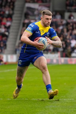 Warrington Wolves 'tan Connor Wrench Betfred Challenge Kupası çeyrek final maçında St Helens' e karşı Warrington Wolves, St Helens Stadyumu, Birleşik Krallık, 14 Nisan 202