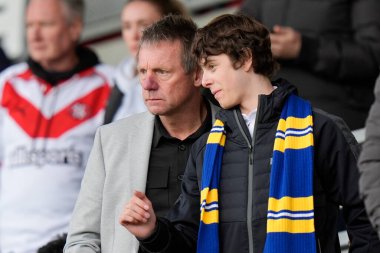 Former England footballer and Wire fan Stuart Pearce before the Betfred Challenge Cup Quarter Final match St Helens vs Warrington Wolves at Totally Wicked Stadium, St Helens, United Kingdom, 14th April 202 clipart