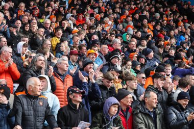 Blackpool taraftarları Sky Bet Ligi 1 karşılaşmasında Carlisle United ile Blackpool arasında Brunton Park, Carlisle, İngiltere, 13 Nisan 202