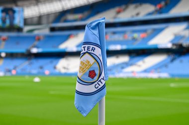 Etihad Stadyumu, Premier Lig karşılaşması öncesinde Manchester City ile Luton Town 'un Etihad Stadyumu, Manchester, İngiltere, 13 Nisan 202