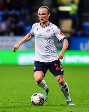 Bolton Wanderers 'dan Kyle Dempsey, Sky Bet 1 karşılaşmasında Bolton Wanderers' a karşı Shrewsbury Town, Toughsheet Community Stadyumu, Bolton, İngiltere, 16 Nisan 202