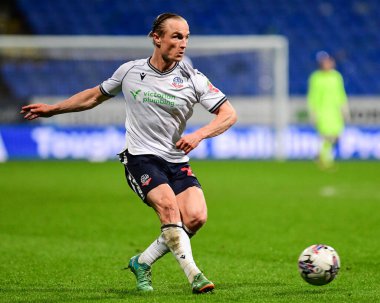 Bolton Wanderers 'dan Kyle Dempsey, Sky Bet 1 karşılaşmasında Bolton Wanderers' a karşı Shrewsbury Town, Toughsheet Community Stadyumu, Bolton, İngiltere, 16 Nisan 202