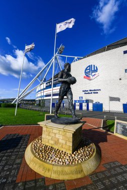 Bolton Wanderers 'ın 16 Nisan 202' de Toughsheet Community Stadyumu 'nda Bolton Wanderers' ın Shrewsbury Town 'a karşı oynadığı Sky Bet Ligi 1 maçının genel görüntüsü.