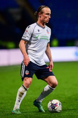 Bolton Wanderers 'dan Kyle Dempsey, Sky Bet 1 karşılaşmasında Bolton Wanderers' a karşı Shrewsbury Town, Toughsheet Community Stadyumu, Bolton, İngiltere, 16 Nisan 202