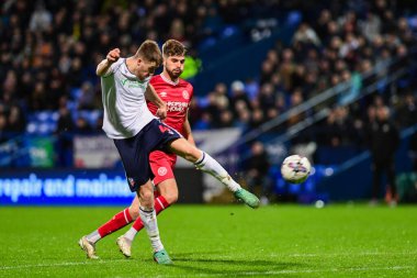 Bolton Wanderers takımının oyuncusu George Thomason, 16 Nisan 202 'de İngiltere' deki Toughsheet Community Stadyumu 'nda oynanan Bolton Wanderers-Shrewsbury maçında gol attı.
