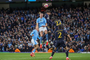 Manchester City 'den Erling Haaland kalenin başında ve 17 Nisan 202 tarihinde Etihad Stadyumu' nda oynanan UEFA Şampiyonlar Ligi çeyrek finalinde Real Madrid 'e karşı karşıya geldi.