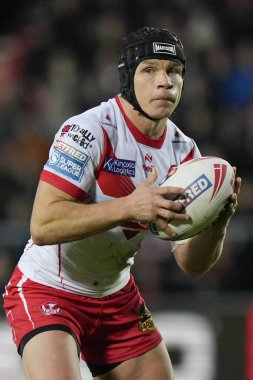 St. Helens 'ten Jonny Lomax, Betfred Süper Lig 8. Raundunda St Helens vs Hull FC' ye karşı Tamamen Wicked Stadyumu, St Helens, İngiltere, 19 Nisan 202