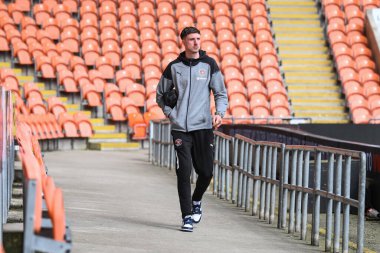 Blackpool 'dan Jake Beesley, 20 Nisan 202' de Bloomfield Road, Blackpool, İngiltere 'de oynanan Blackpool-Barnsley maçında Sky Bet 1' in önüne geçti.
