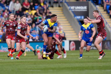 Warrington Wolves 'tan Paul Vaughan, 20 Nisan 202' de Warrington, İngiltere 'deki Halliwell Jones Stadyumu' nda oynanan 8.