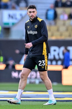 Wolverhampton Wanderers takımından Max Kilman 20 Nisan 202 'de Molineux, Wolverhampton, İngiltere' de oynanan Premier League maçında Wolverhampton Wanderers-Arsenal maçında ısındı.