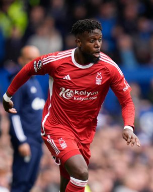 Nottingham Ormanı 'ndan Divock Origi Premier Lig maçı sırasında Goodison Park, Liverpool' da Everton Nottingham Ormanı 'na karşı, 21 Nisan 202