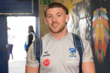 Warrington Wolves takımından Danny Walker, 20 Nisan 202 'de Warrington, İngiltere' deki Halliwell Jones Stadyumu 'nda oynanan Warrington Wolves - Leigh Leopards maçından önce stadyuma geldi.
