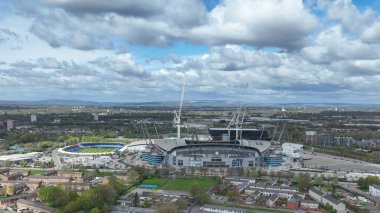 Etihad Stadyumu 'nun havadan görünüşü UEFA Şampiyonlar Ligi çeyrek final Manchester City ile Etihad Stadyumu arasında 17 Nisan 202