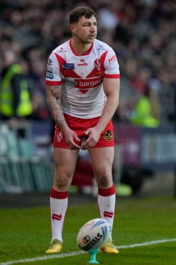 St. Helens 'ten Mark Percival, 19 Nisan 202' de St Helens vs Hull FC 'de oynanan Betfred Süper Lig 8. Raundunda dönüşüm için hazırlanıyor.