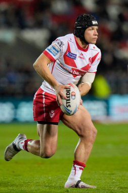 St. Helens 'ten Jonny Lomax, Betfred Süper Lig 8. Raundunda St Helens vs Hull FC' ye karşı Tamamen Wicked Stadyumu, St Helens, İngiltere, 19 Nisan 202