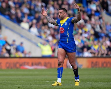 Warrington Wolves 'tan Paul Vaughan, 20 Nisan 202' de Warrington, İngiltere 'deki Halliwell Jones Stadyumu' nda oynanan 8.