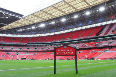 Wembley Stadyumu, Birleşik Krallık Wembley Stadyumu 'nda Coventry City ile Manchester United arasında oynanan, 21 Nisan 202 tarihinde oynanan, Emirates FA Kupası yarı final maçı öncesinde genel bir manzara.