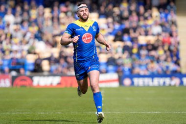Warrington Wolves 'un Toby King' i Betfred Süper Lig 8. Raundunda başından yaralandı. Warrington Wolves, Leigh Leopards 'a karşı Halliwell Jones Stadyumu, Warrington, İngiltere, 20 Nisan 202