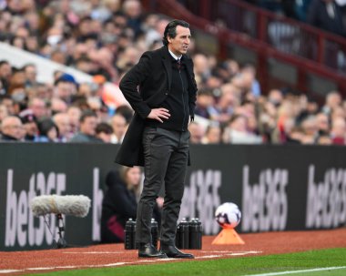 Aston Villa 'nın Unai Emery Menajeri Premier Lig karşılaşmasında Aston Villa, Bournemouth' a karşı Villa Park, Birmingham, Birleşik Krallık, 21 Nisan 202