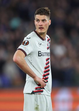 Bayer Leverkusen 'den Patrik Schick, UEFA Avrupa Ligi çeyrek final maçında West Ham United, Bayer 04 Leverkusen' e karşı Londra Stadyumu, Londra, İngiltere, 18 Nisan 202