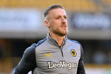 Wolverhampton Wanderers 'dan Daniel Bentley 20 Nisan 202' de Molineux, Wolverhampton, Birleşik Krallık 'ta oynanan Premier League maçında Wolverhampton Wanderers-Arsenal maçında ısındı.
