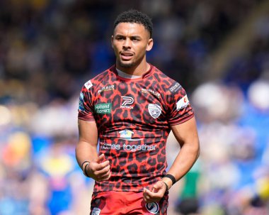 Betfred Süper Lig 8. Raundunda Leoparlar 'dan Umyla Hanley Halliwell Jones Stadyumu' nda Warrington Wolves - Leigh Leopards maçında, 20 Nisan 202