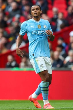 Manchester City 'den Manuel Akanji 20 Nisan 202' de Wembley Stadyumu 'nda Manchester City ile Chelsea arasında oynanan FA Cup yarı final maçında