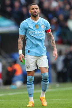 Manchester City 'den Kyle Walker, 20 Nisan 202' de Wembley Stadyumu 'nda Manchester City ile Chelsea arasında oynanan FA Cup yarı final maçı sırasında