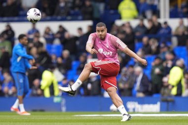 Murillo of Nottingham Forest warms up before the Premier League match Everton vs Nottingham Forest at Goodison Park, Liverpool, United Kingdom, 21st April 202 clipart