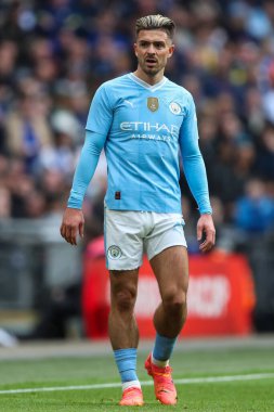 Manchester City 'den Jack Grealish 20 Nisan 202' de Wembley Stadyumu 'nda Manchester City ile Chelsea arasında oynanan FA Cup yarı final maçında
