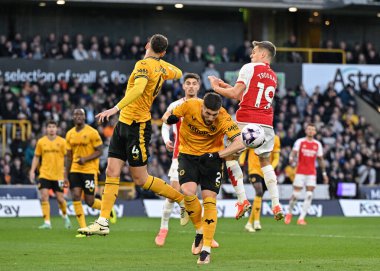 Wolverhampton Wanderers takımından Matt Doherty, 20 Nisan 202 'de Molineux, Wolverhampton, İngiltere' de oynanan Premier League maçında Wolverhampton Wanderers - Arsenal maçında topun lideri oldu.