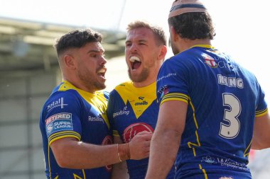 Warrington Wolves takımından Matt Dufty, 20 Nisan 202 'de Halliwell Jones Stadyumu, Warrington' da oynanan Warrington Wolves - Leigh Leopards maçında oynadığı Betfred Süper Lig 8.