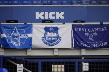 Goodison Park 'ta Everton Premier Lig maçından önce Everton, Nottingham Ormanı' na karşı Goodison Park, Liverpool, Birleşik Krallık, 21 Nisan 202