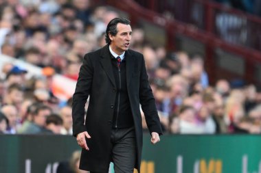 Aston Villa 'nın Unai Emery Menajeri Premier Lig karşılaşmasında Aston Villa, Bournemouth' a karşı Villa Park, Birmingham, Birleşik Krallık, 21 Nisan 202
