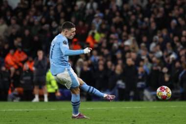 Manchester City 'den Phil Foden 17 Nisan 202 tarihinde Etihad Stadyumu' nda oynanan Manchester City - Real Madrid maçında penaltısını kaydetti.