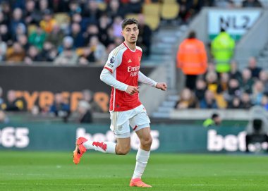 Arsenal 'den Kai Havertz, Premier Lig maçı sırasında Wolverhampton Wanderers, Molineux, Wolverhampton' da Arsenal 'e karşı, 20 Nisan 2024