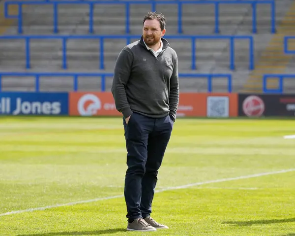 Martin Gleeson Coach Warrington Wolves Inspects Pitch Betfred Super League — Stock Photo, Image