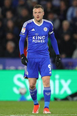 Leicester City 'den Jamie Vardy Gökyüzü İddia Şampiyonası maçında Leicester City, Southampton' a karşı King Power Stadyumu, Leicester, Birleşik Krallık, 23 Nisan 202