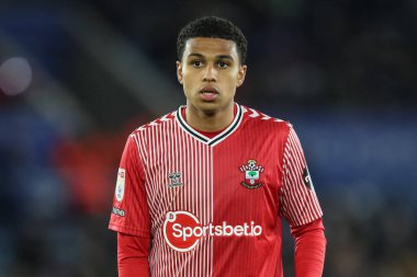 Southampton 'dan Shea Charles, Sky Bet Şampiyonası maçında Leicester City, Southampton' a karşı King Power Stadyumu, Leicester, Birleşik Krallık, 23 Nisan 202