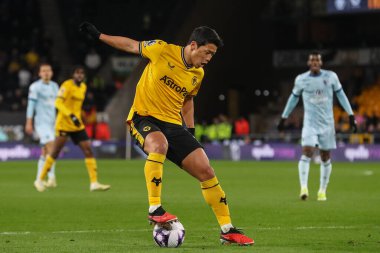 Wolverhampton Wanderers 'dan Hwang Hee-Chan Premier League maçında Wolverhampton Wanderers, Bournemouth' a karşı Molineux, Wolverhampton, Birleşik Krallık, 24 Nisan 202