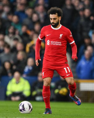 Liverpool 'dan Mohamed Salah 24 Nisan 202 tarihinde Goodison Park, Liverpool' da oynanan Everton-Liverpool maçı sırasında