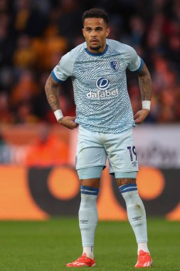 Bournemouth 'dan Justin Kluivert Premier League maçı sırasında Wolverhampton Wanderers, Molineux, Wolverhampton' da Bournemouth 'a karşı, 24 Nisan 202