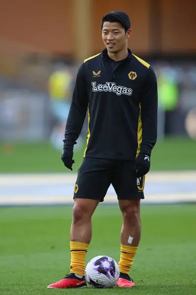Hwang Hee Chan Wolverhampton Wanderers Předehřátí Během Utkání Premier League — Stock fotografie